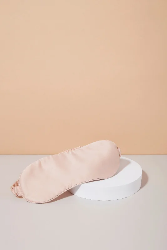 Satin Eye Mask - Blush with Blush Piping