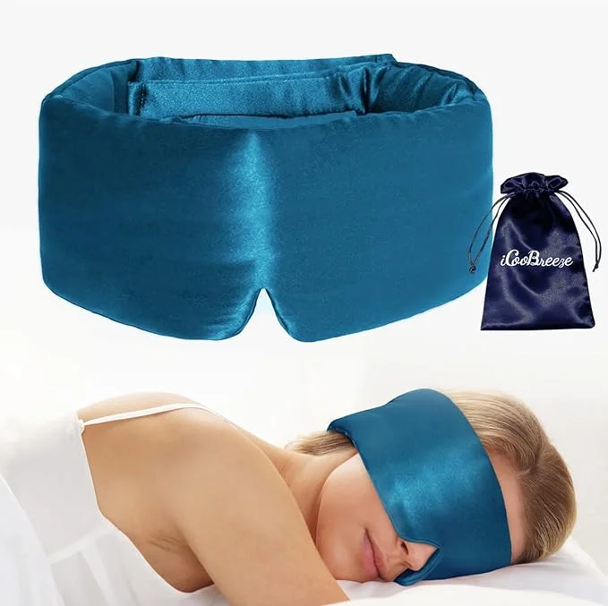 Satin Sleep Mask & Blindfold with Adjustable Velcro Strap