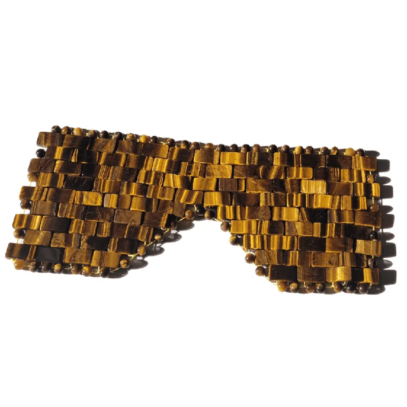 Tiger Eye Gemstone Eye Mask - Handmade